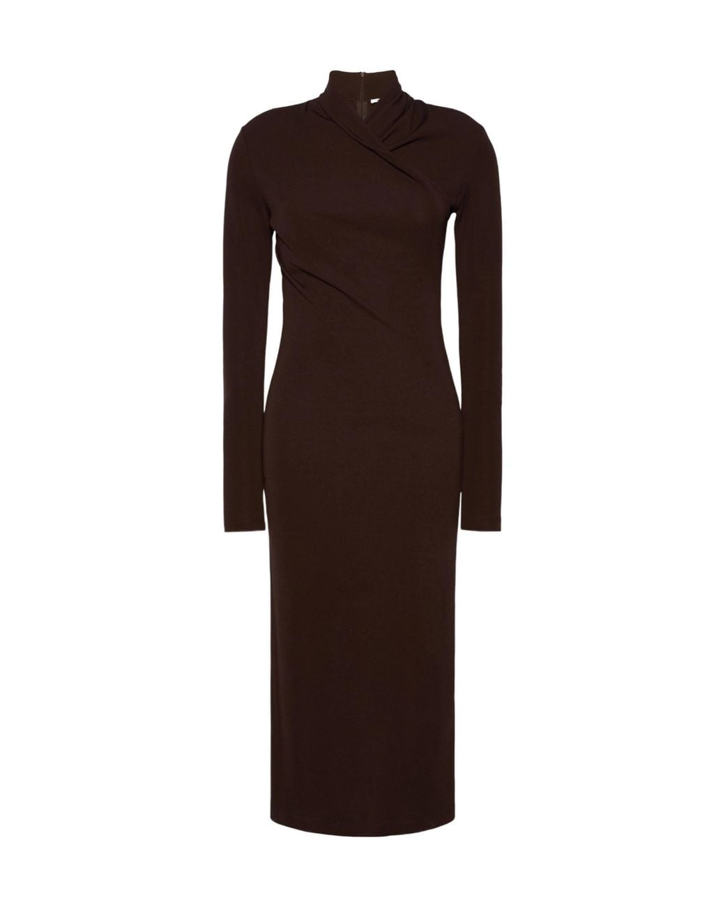 Max Mara Brown Slim Fluid Jersey Dress