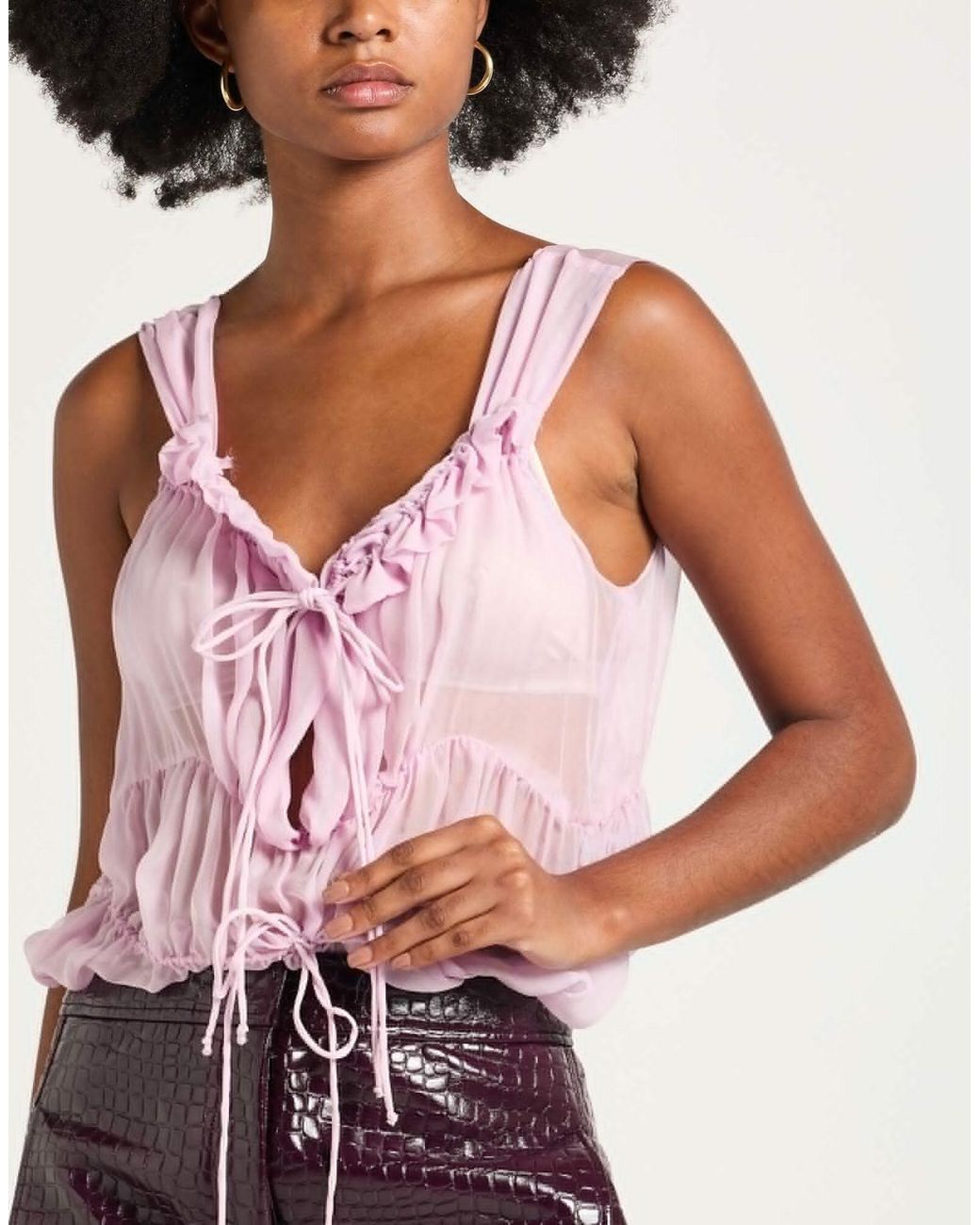 Maison Margiela Pink Minimalist Sleeveless Chiffon Dress