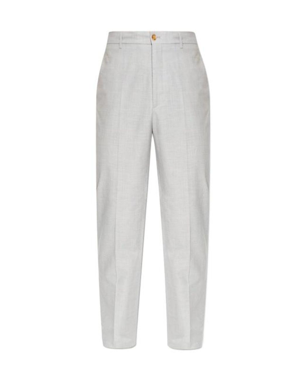 Etro Gray Straight-Leg Tailored Trousers for men