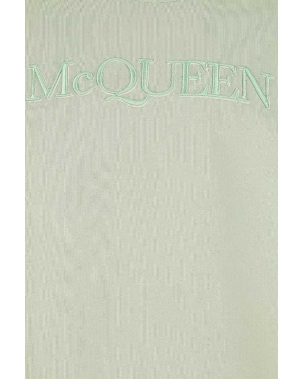 McQueen Green Logo Embroidered Crewneck Sweatshirt for men