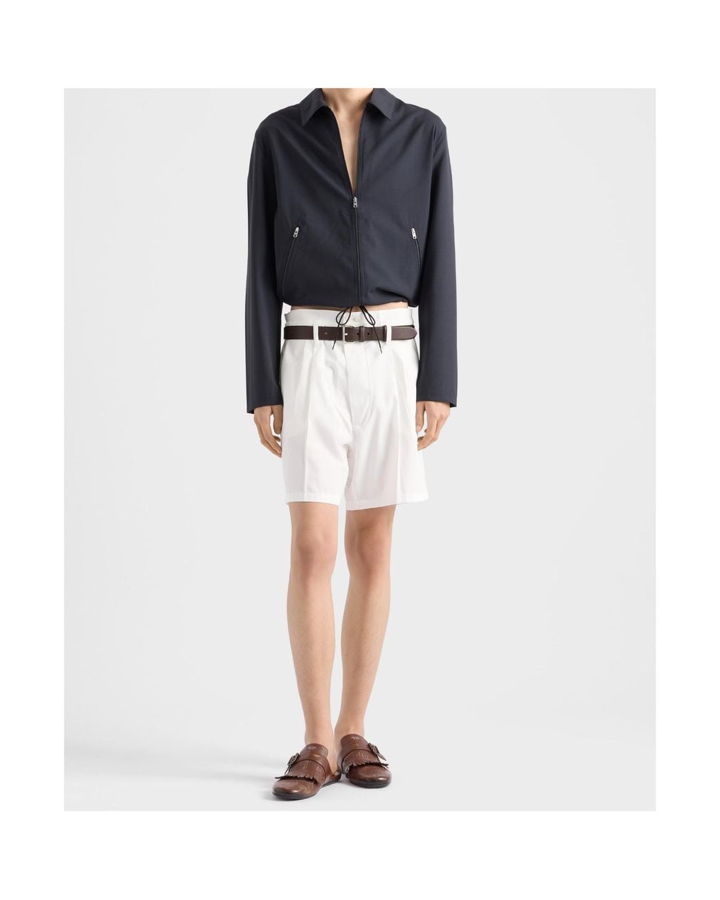 Prada Blue Wool Shirt Jacket for men