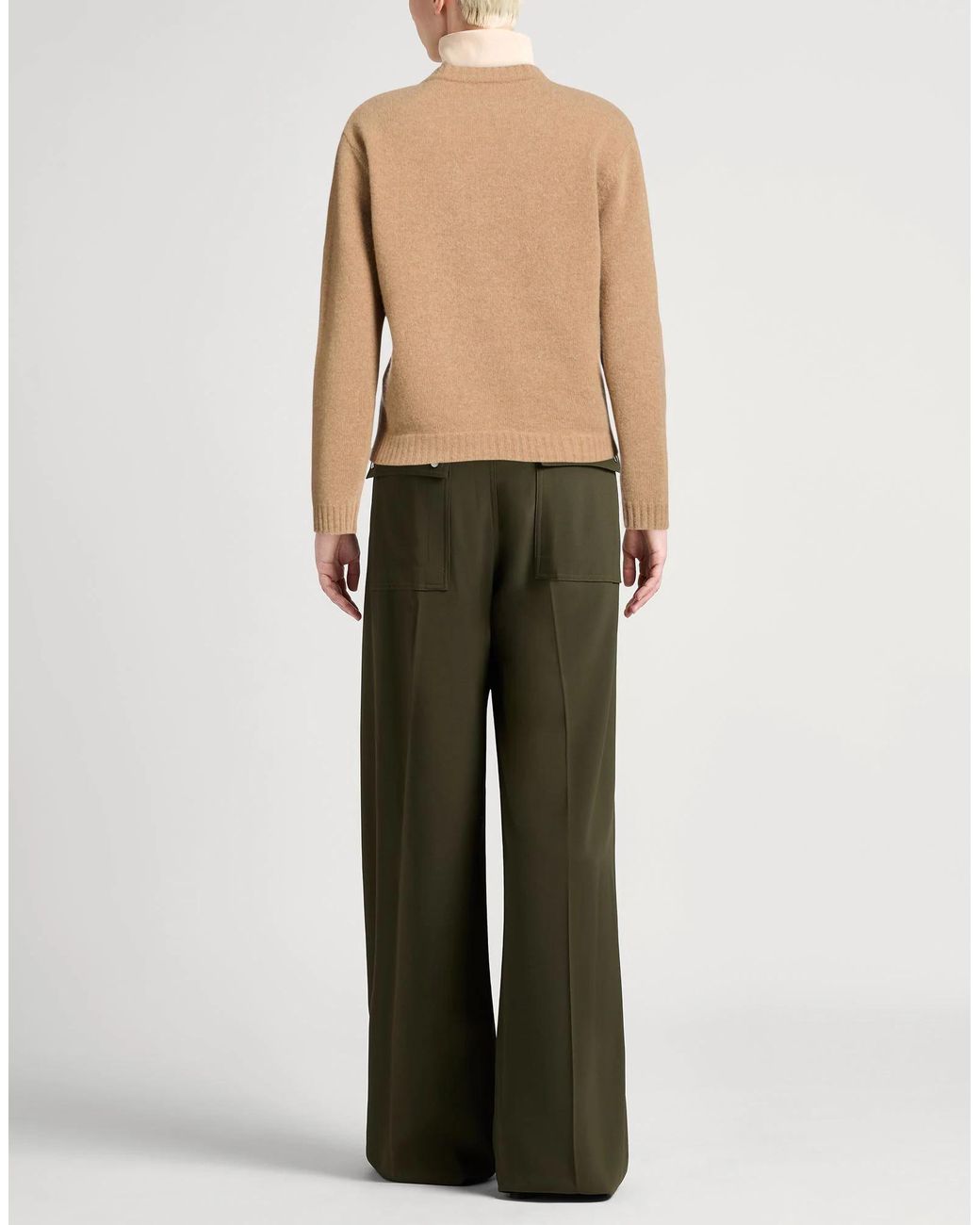 Maison Margiela Brown Medium-Weight Wool Knit V-Neck Cardigan