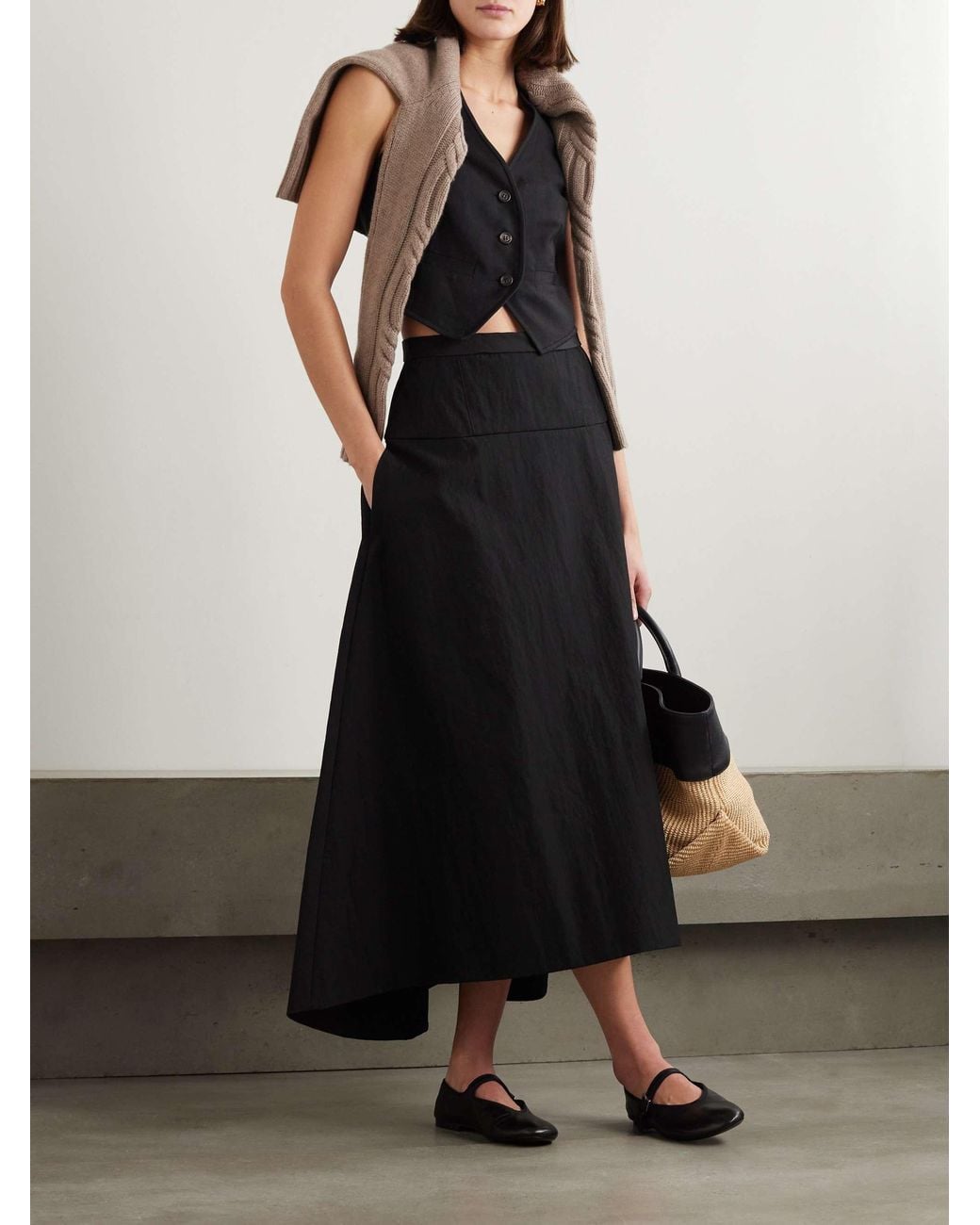 Brunello Cucinelli Black Slub-Texture Waistcoat