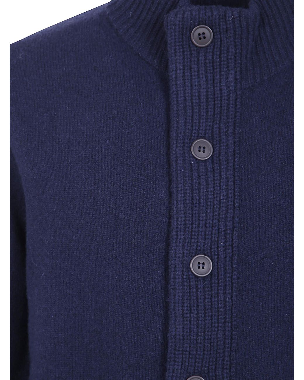 Barbour Blue Essential Elbow-Patch Cardigan for men