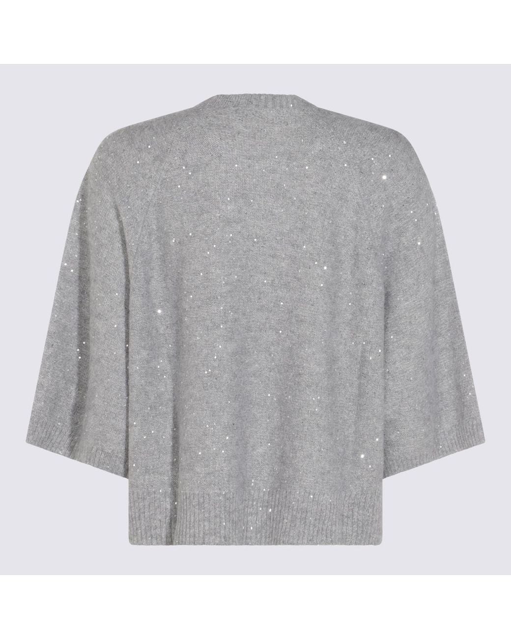 Fabiana Filippi Gray Sequin Embellished Cape