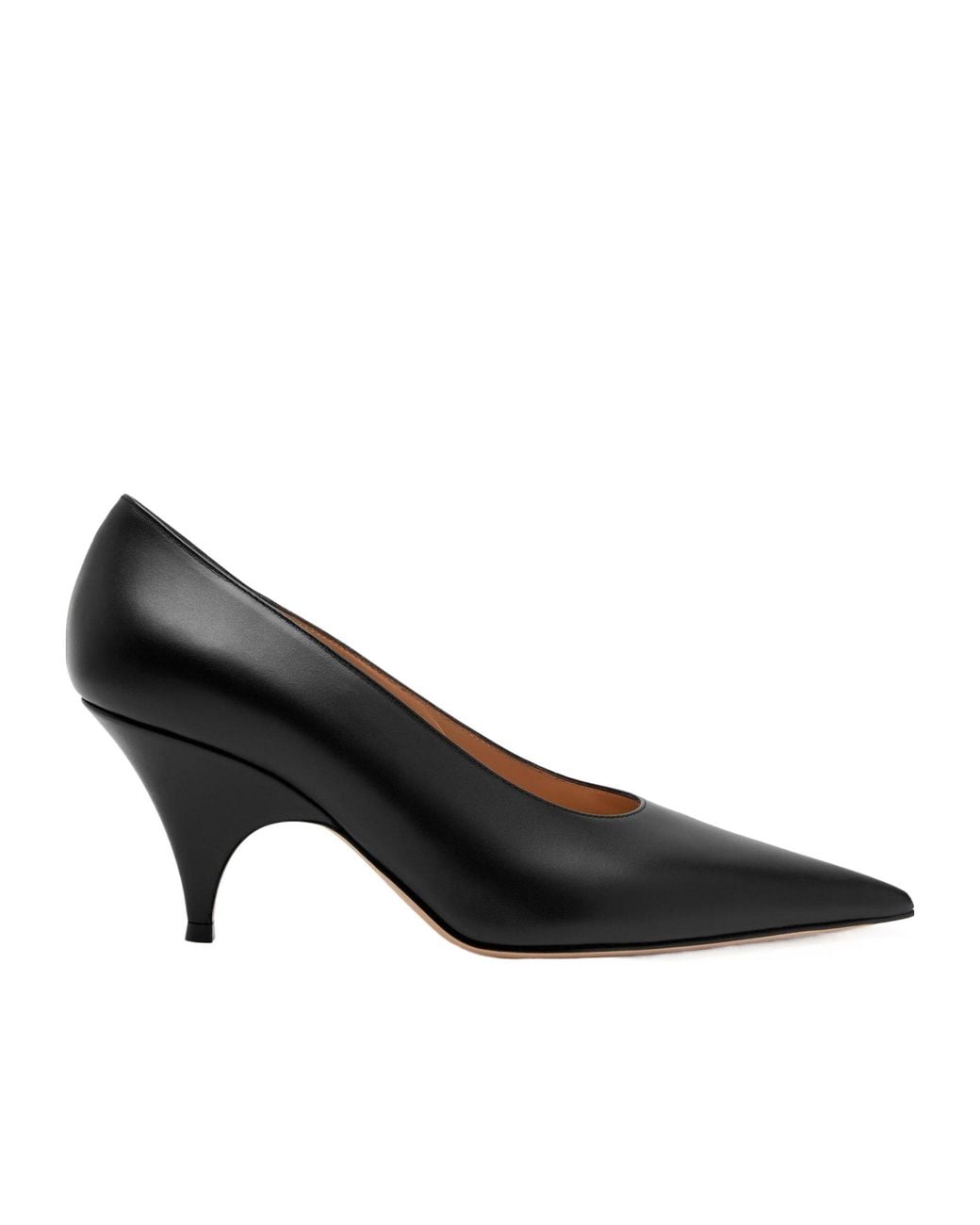 Gianvito Rossi Black Leather Pointed-Toe Stiletto Heels