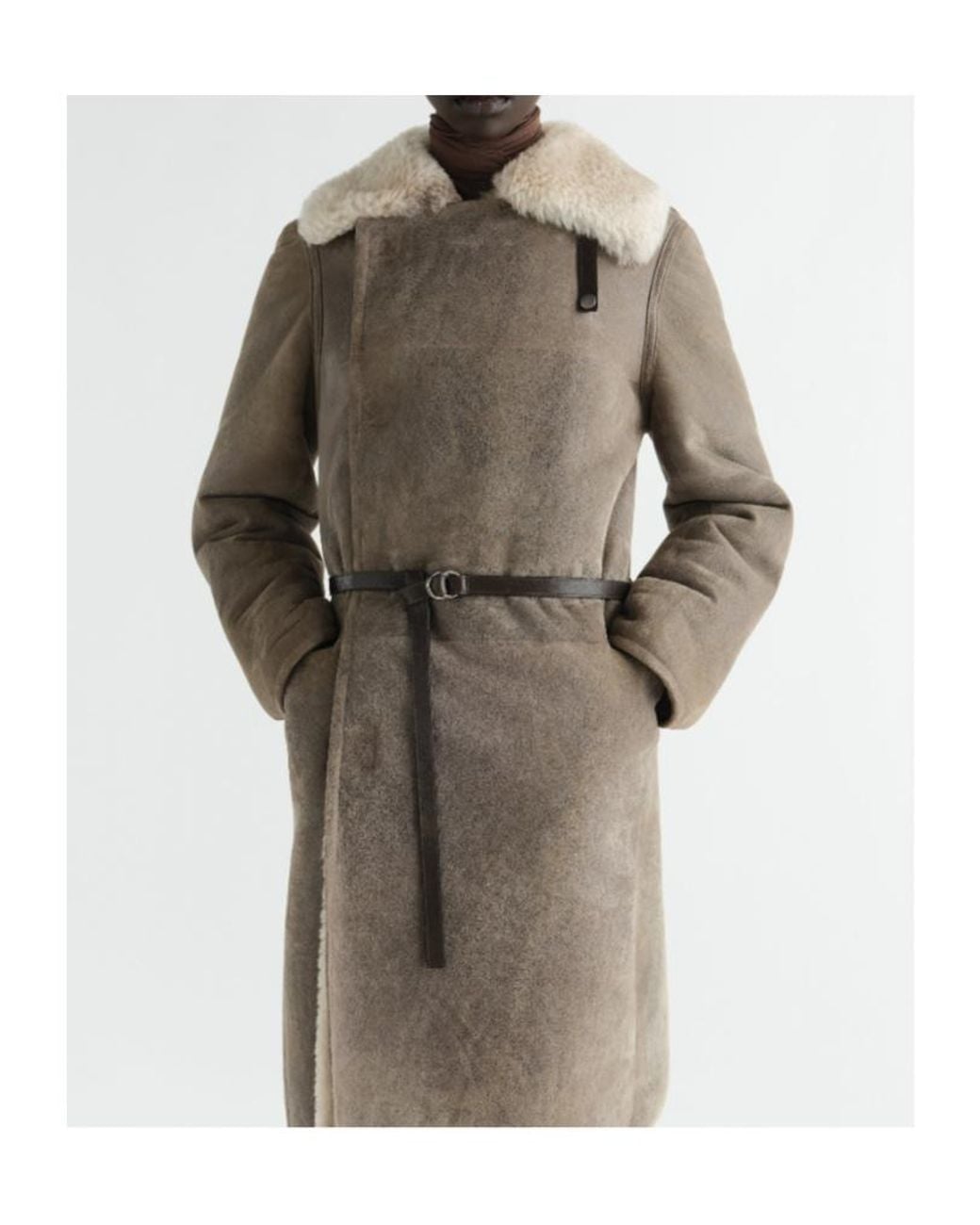 Lemaire Brown Long-Sleeved, Stand-Collar Coat