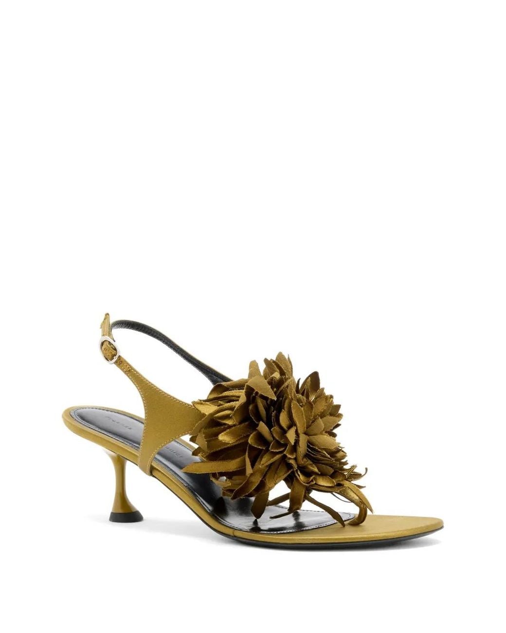 Proenza Schouler Metallic Tee Floral-Appliqué Sandals