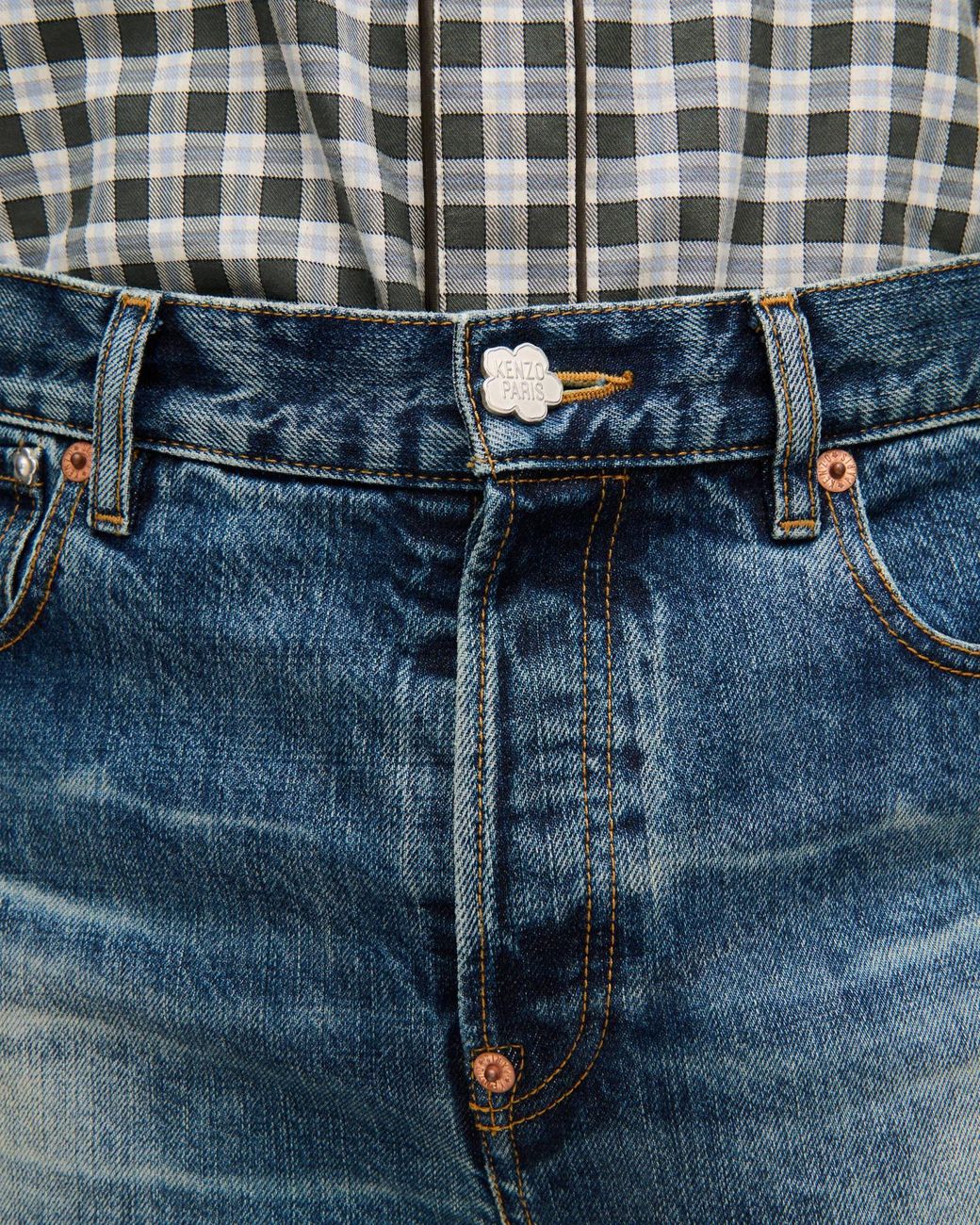 KENZO Blue Straight Fit Jeans for men
