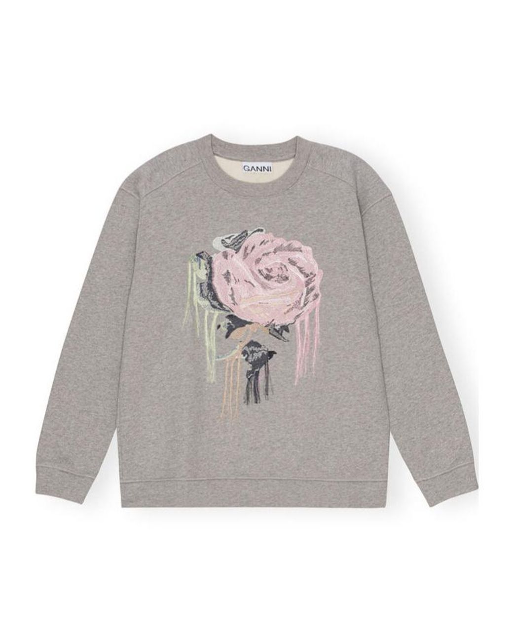 Ganni Gray Fleece Sweatshirt