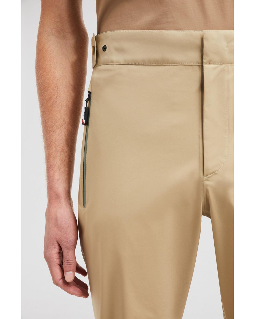 Moncler Natural Grenoble Zipped Pocket Tailored Trousers for men
