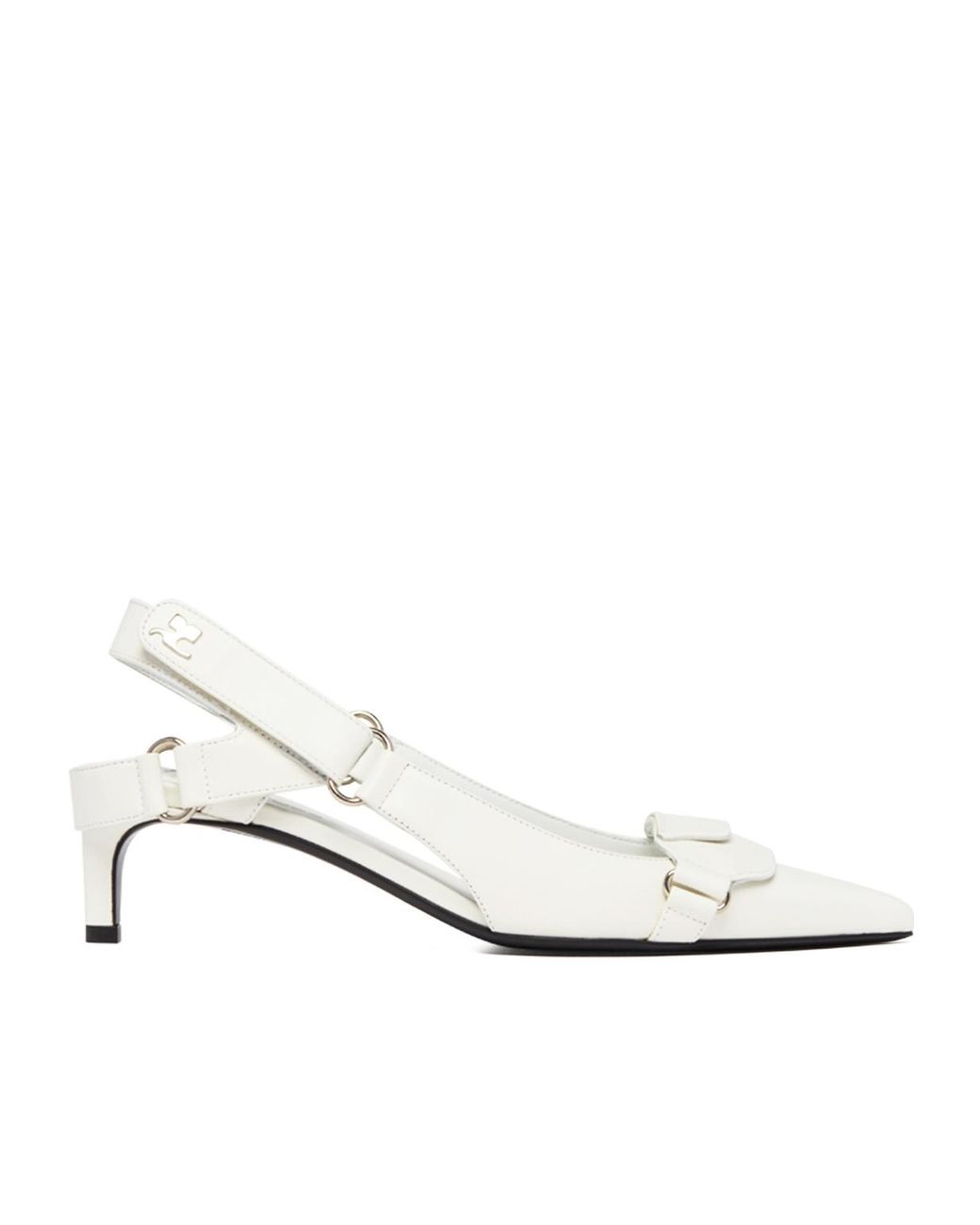 Courreges White 60Mm Pointed-Toe Leather Pumps