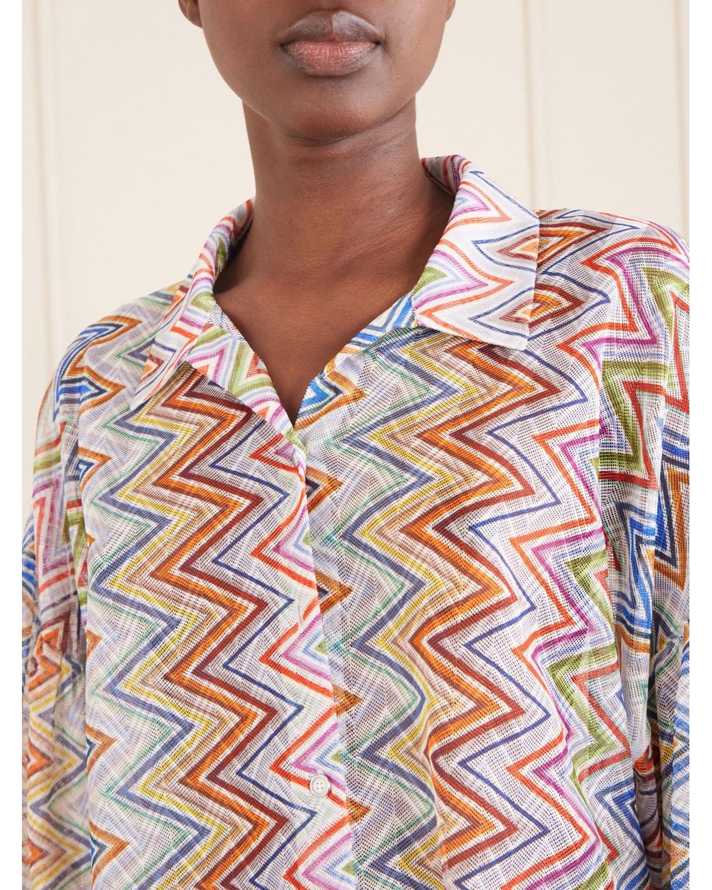 Missoni White Loose Striped Shirt