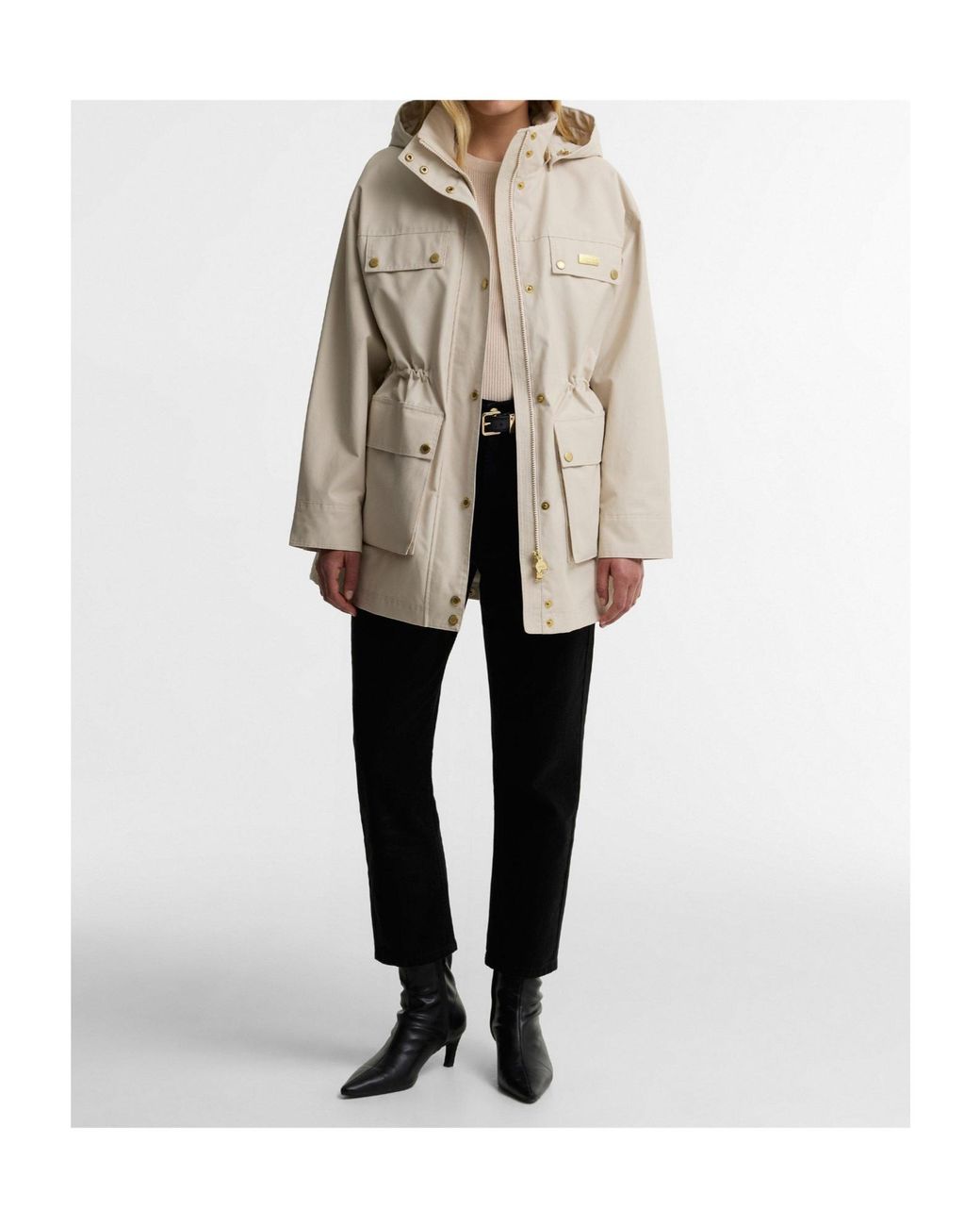 Barbour Natural Hooded Parka Coat