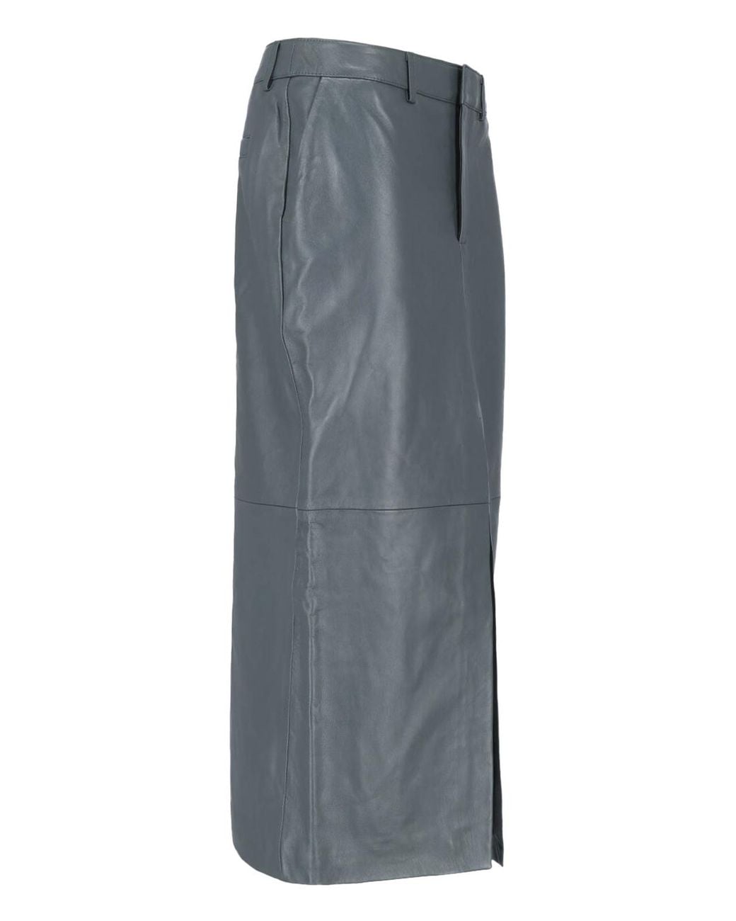 Frankie Shop Gray Maybelle Front-Slit Pencil Skirt