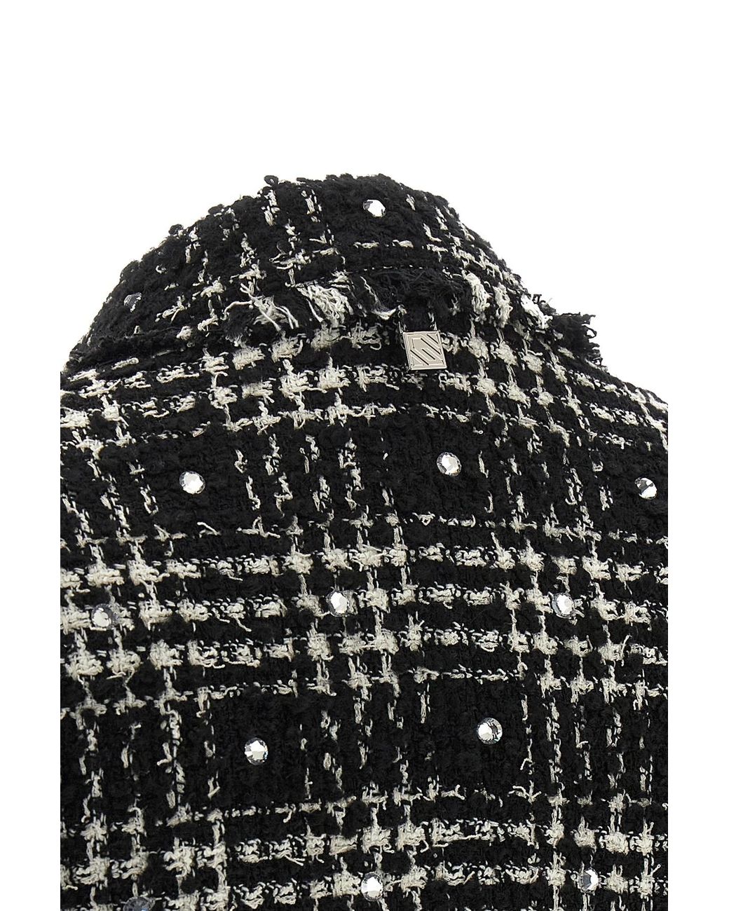 GIUSEPPE DI MORABITO Black Rhinestone Tweed Jacket