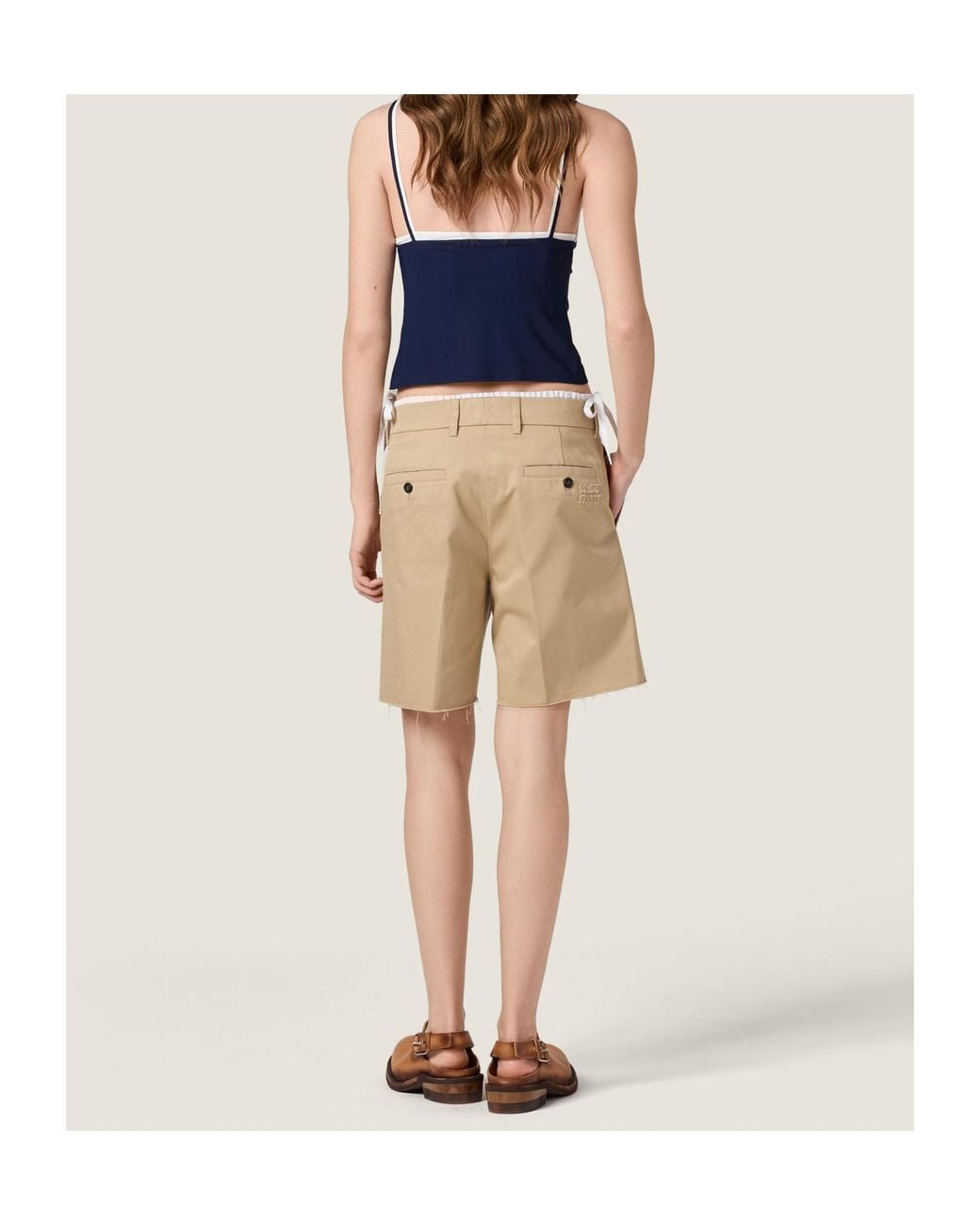 Miu Miu Blue Stretch Jersey Top