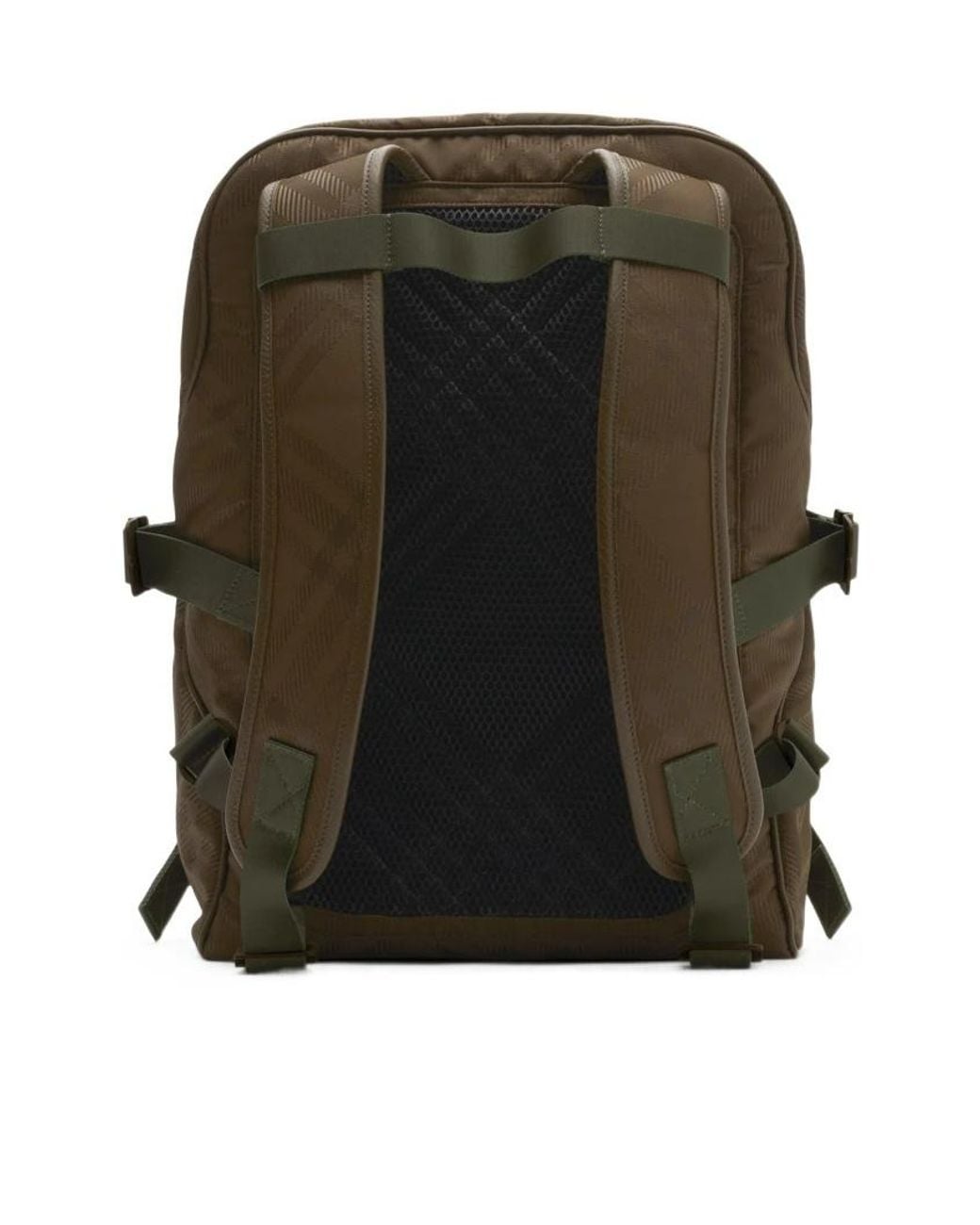 Burberry Green Checked Jacquard Zipped Backpack for men