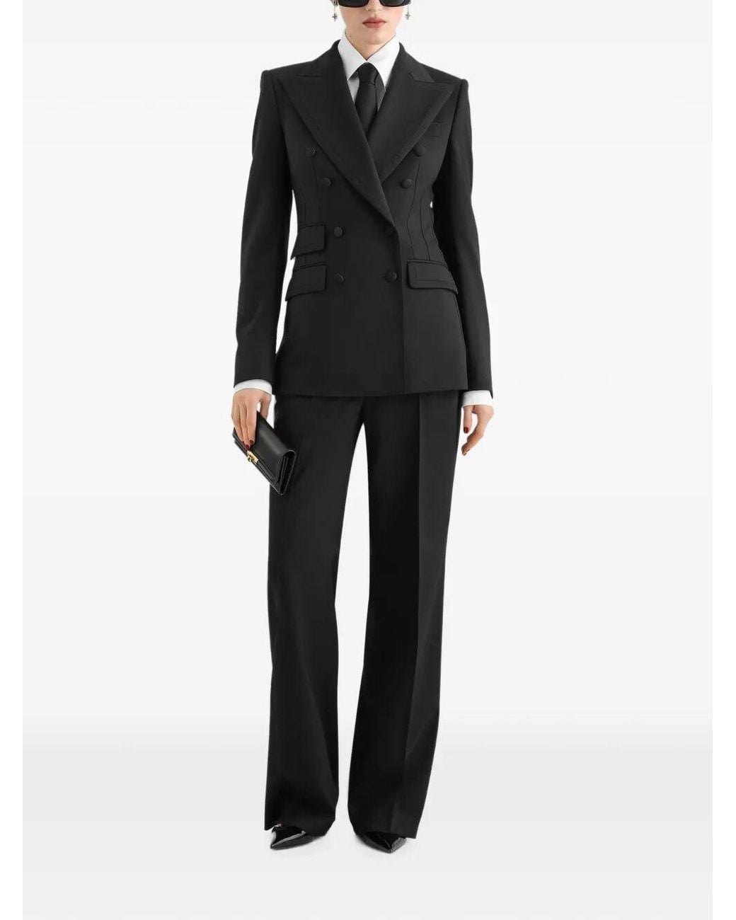 Dolce & Gabbana Black Wool Tailored Pants