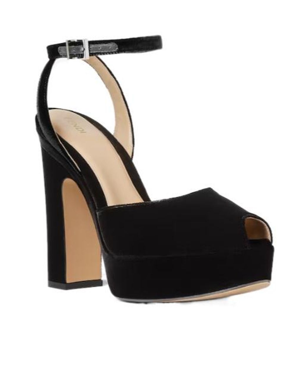 Fendi Black After 9 Platform Ankle-Strap Sandals