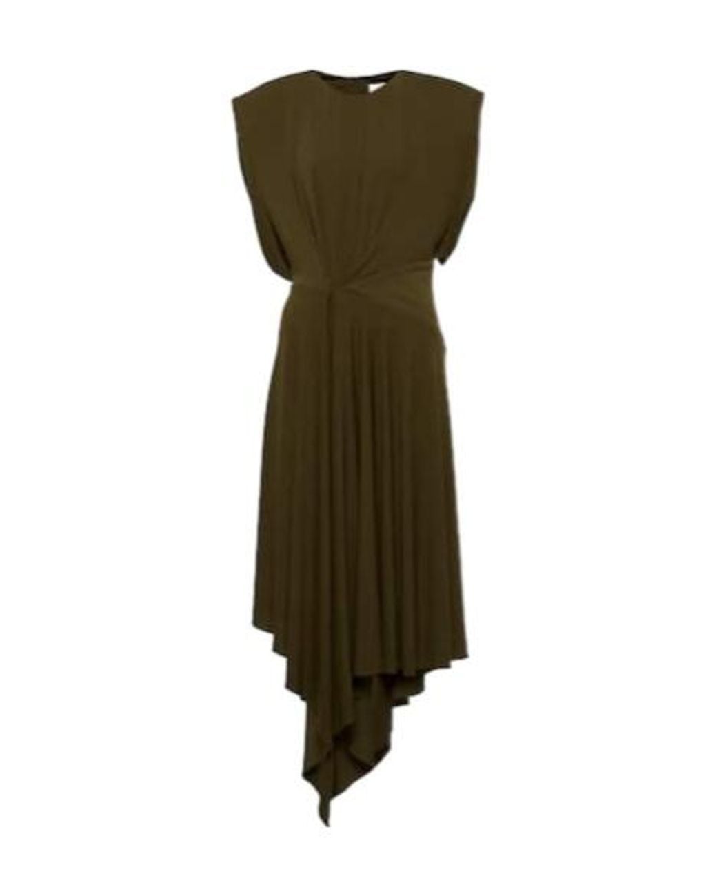 Alexandre Vauthier Green Asymmetric Jersey Midi Dress