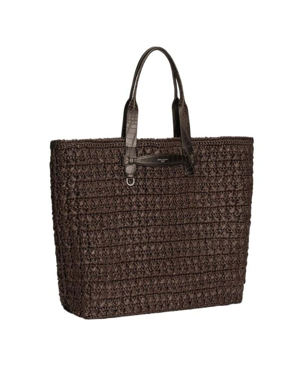 Dolce & Gabbana Brown Crochet Shopping Bag for men