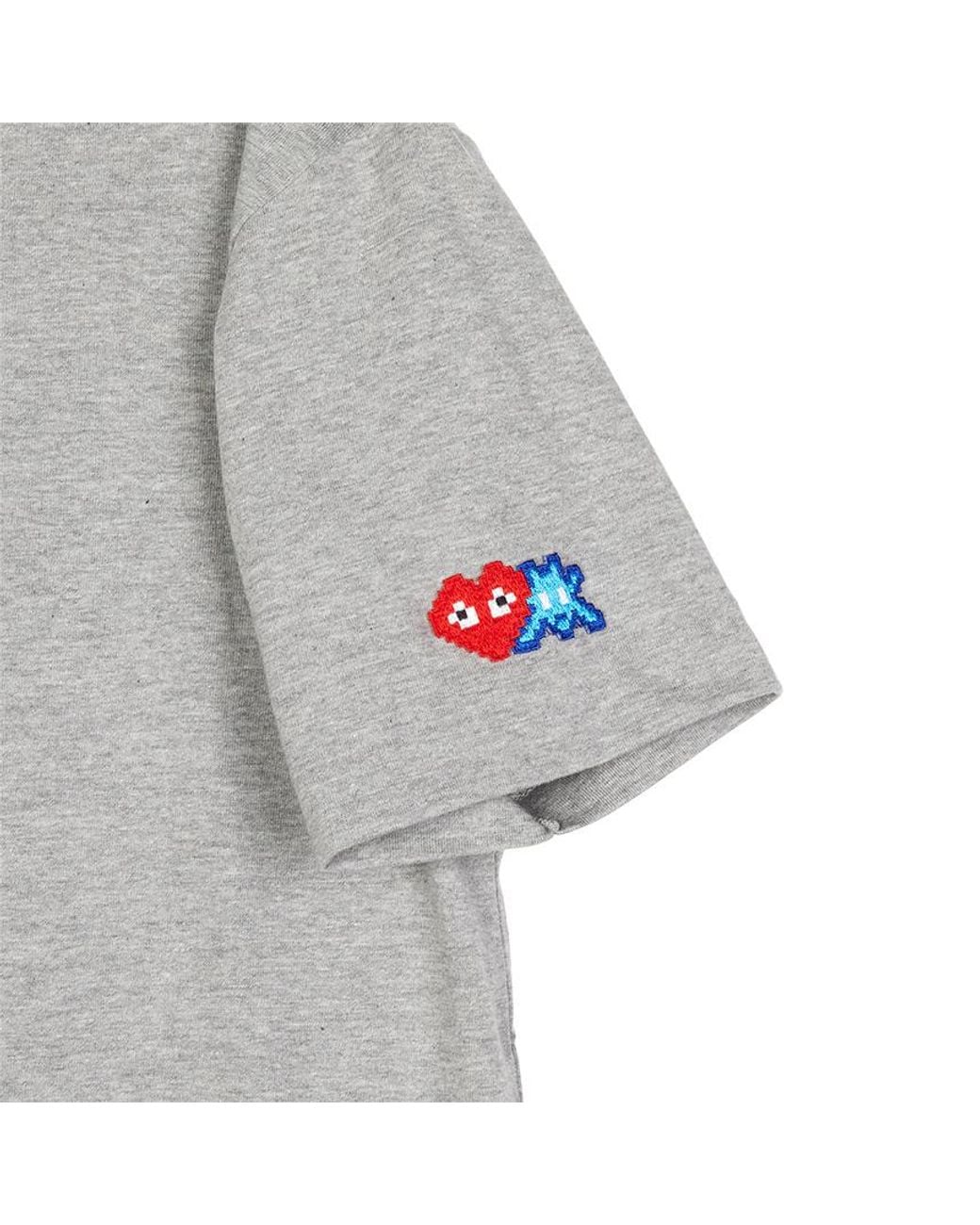 Comme des Garçons Gray Logo-Patch Crew-Neck T-Shirt for men