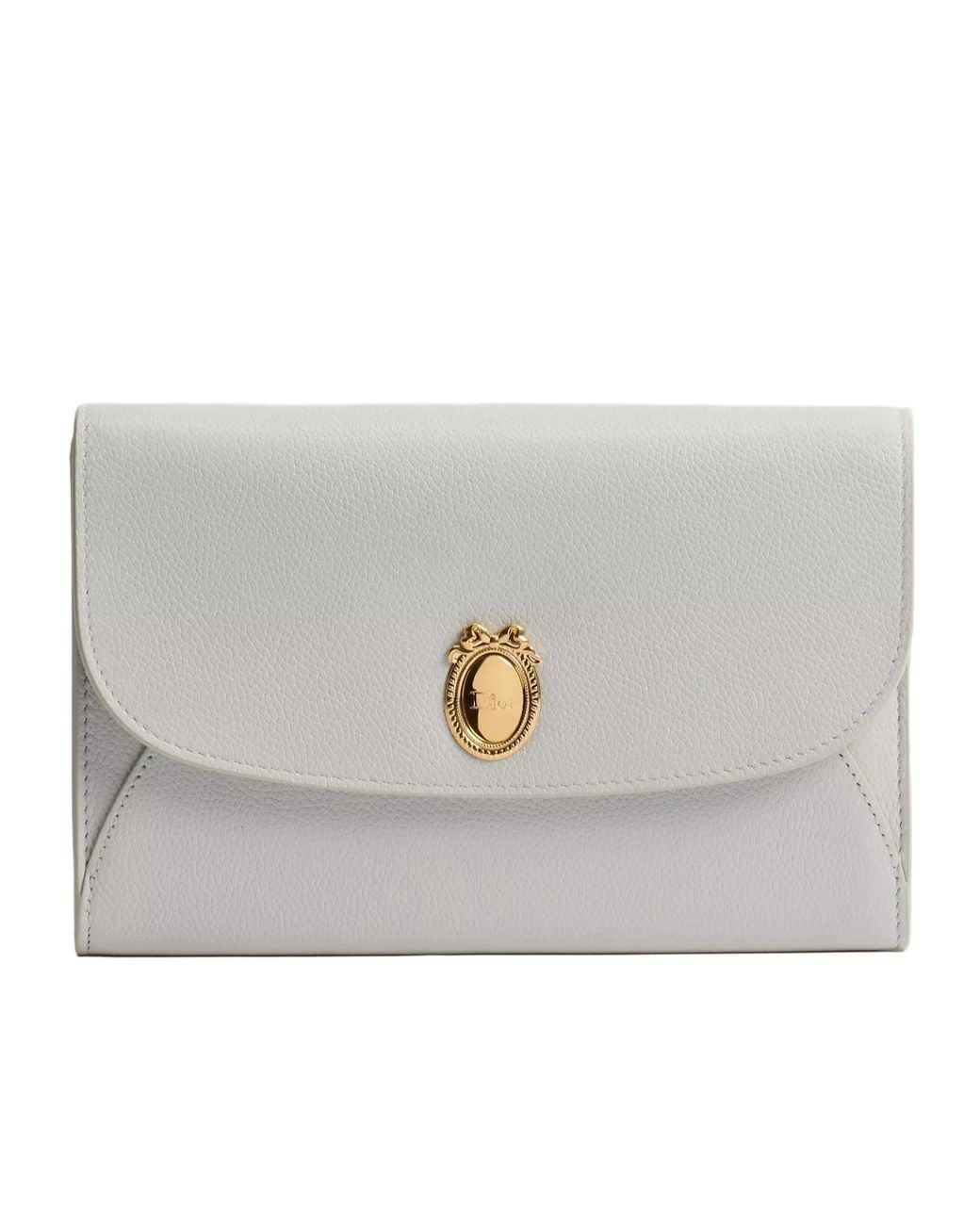 Dior Gray Medaillon Envelope Pouch With Strap