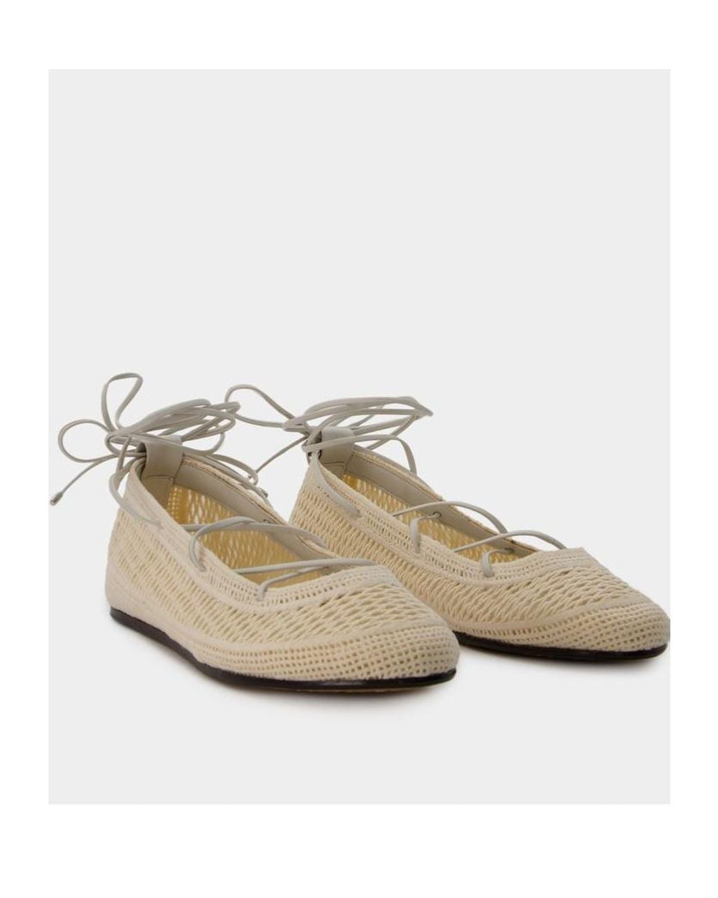 Isabel Marant Natural Belna Lace-Up Ballerinas