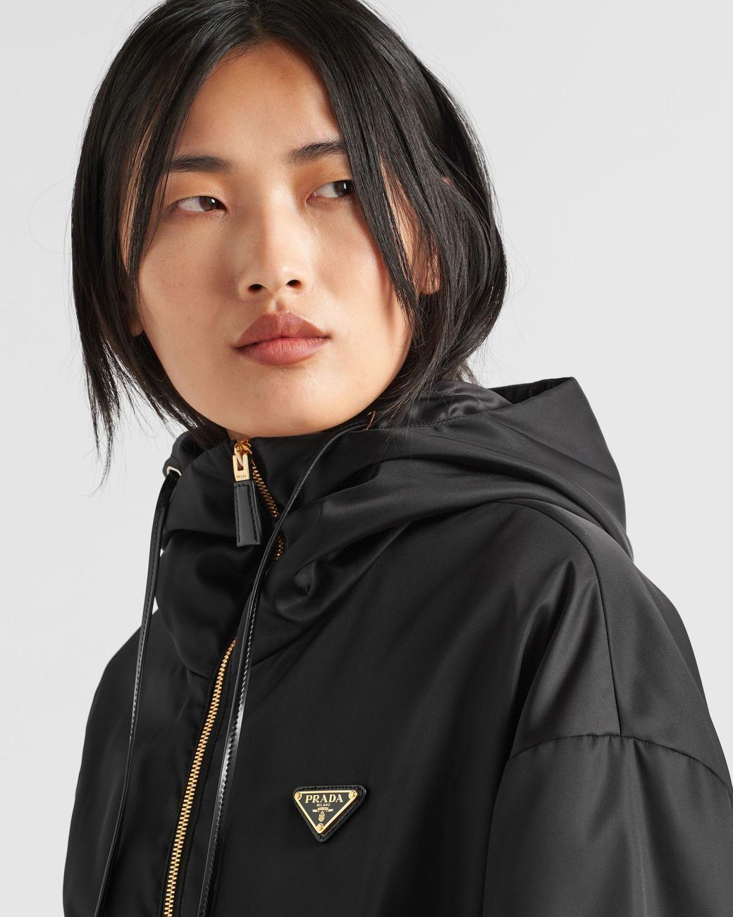 Prada Black Re-Nylon Hooded Jacket