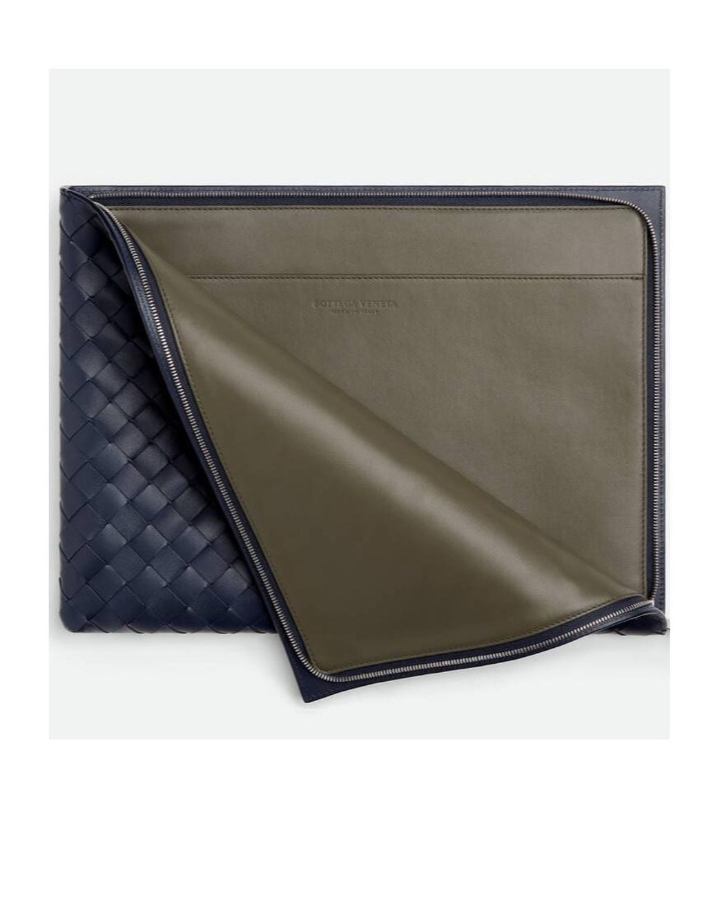 Bottega Veneta Blue Intrecciato Flat Pouch for men