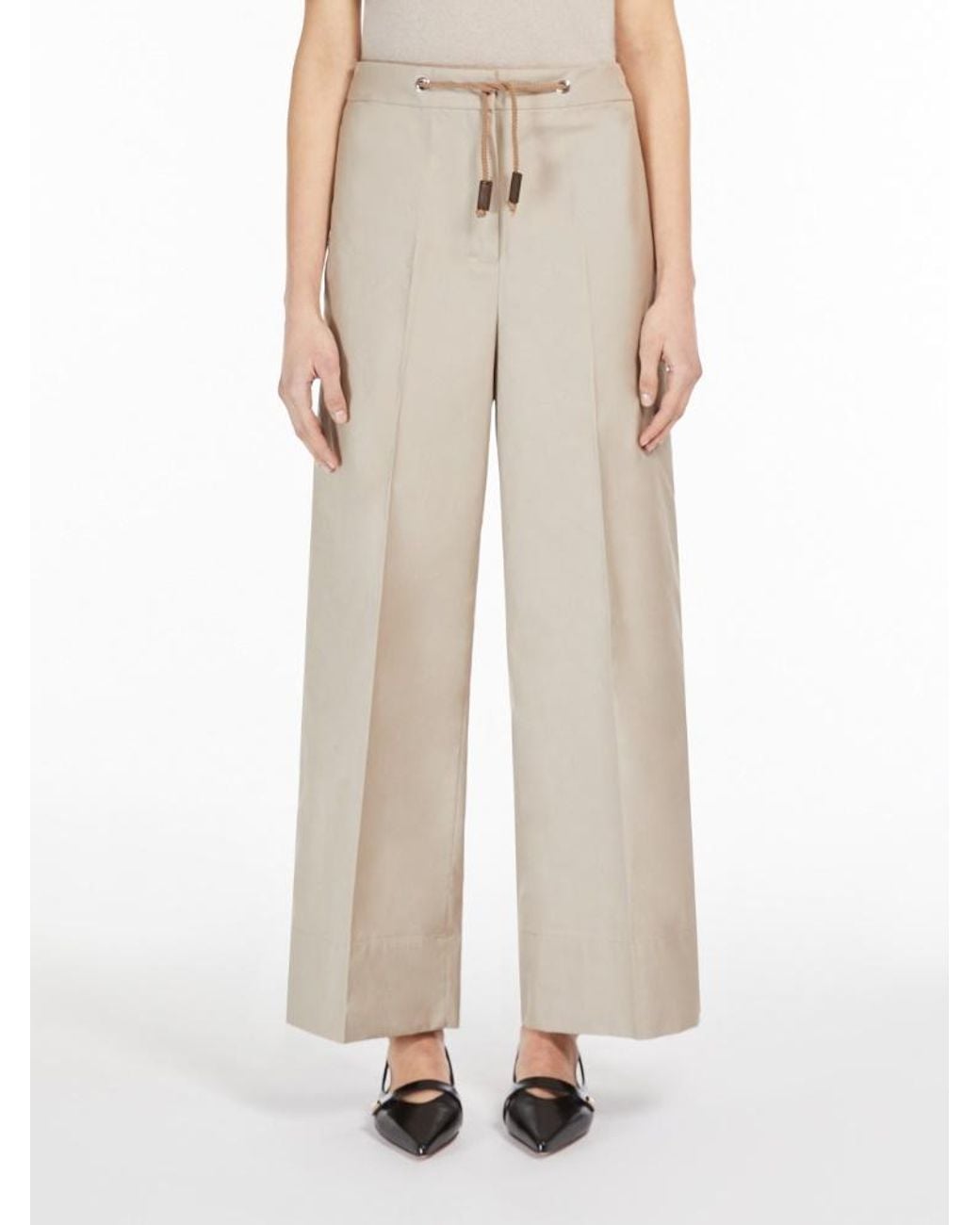 Max Mara Natural 'S Drawstring Wide Leg Pants