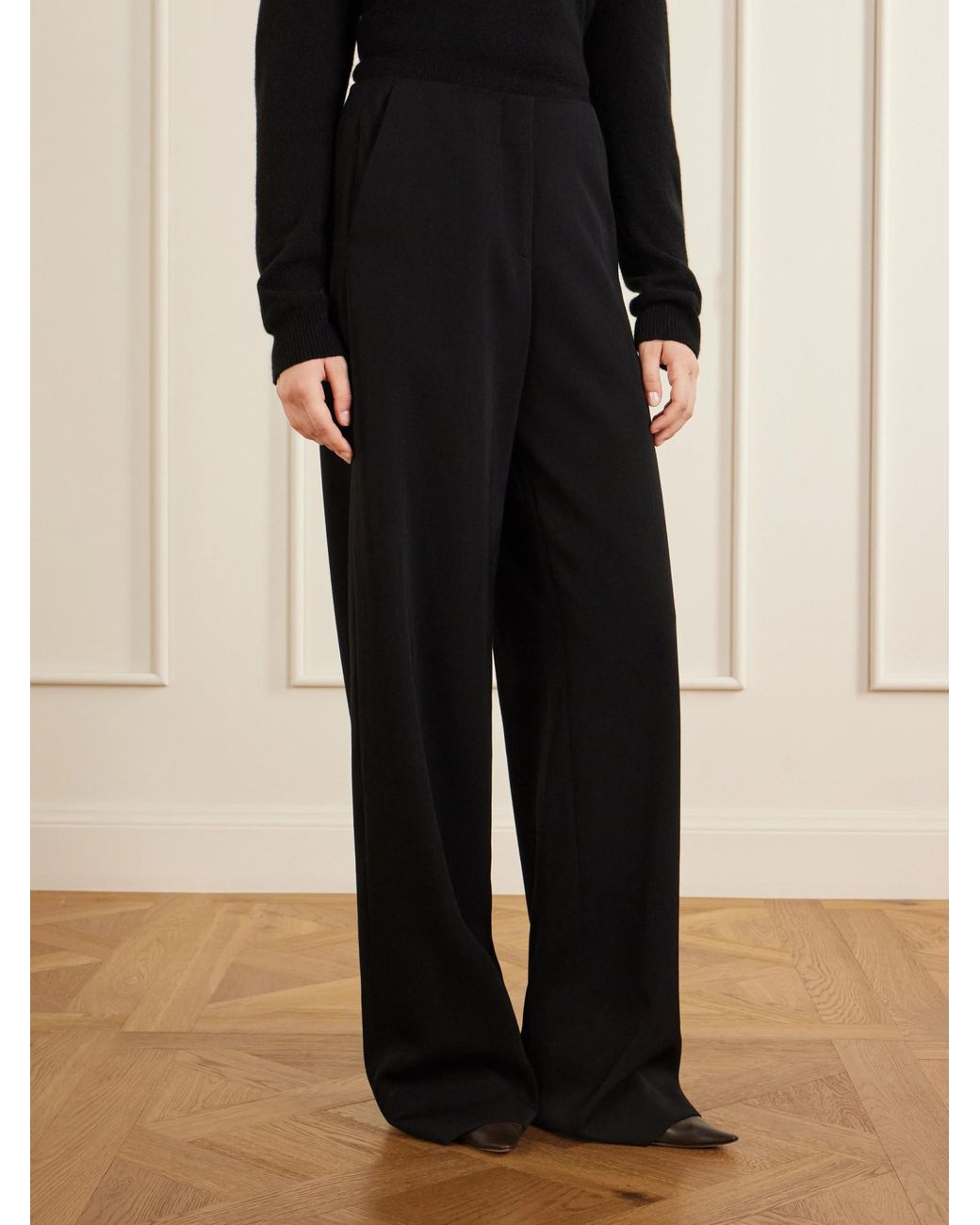 The Row Black Wide-Leg Pants