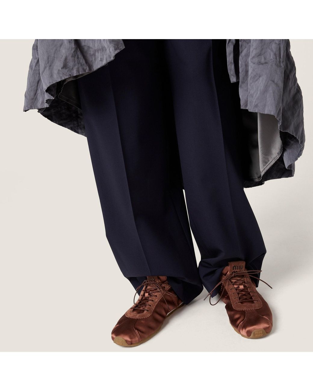 Miu Miu Blue Wool Casual Pants