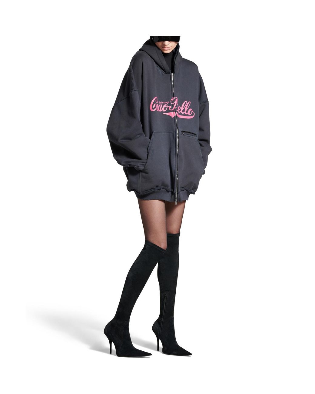 Balenciaga Ciao Bello Pulled Hoodie Large Fit in Blue | Lyst