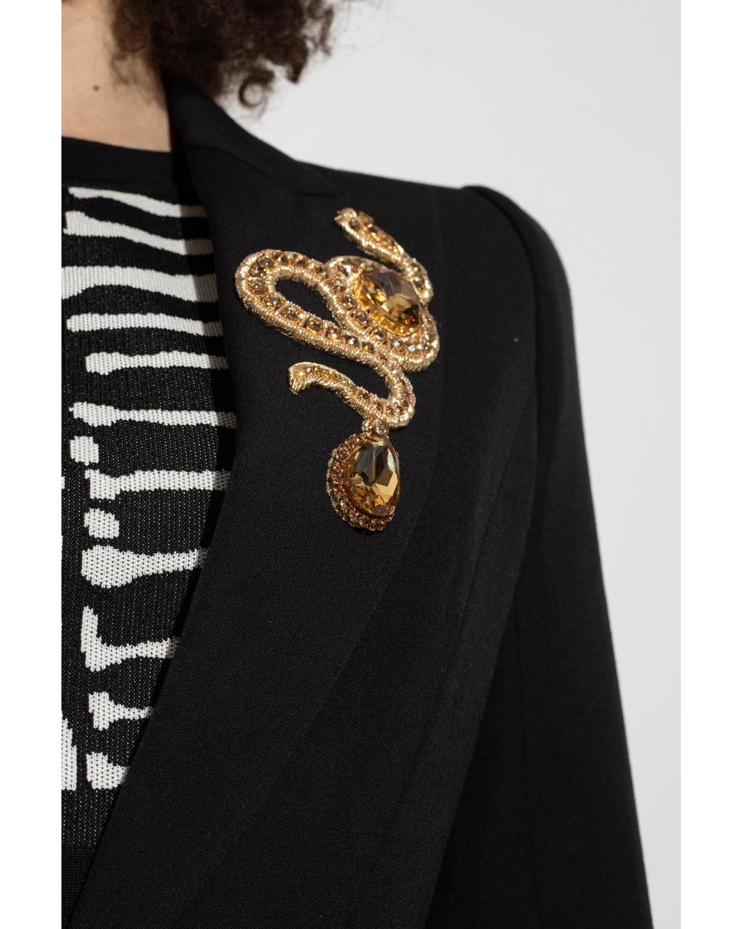 Balmain Black Crystal-Embellished Tailored Blazer