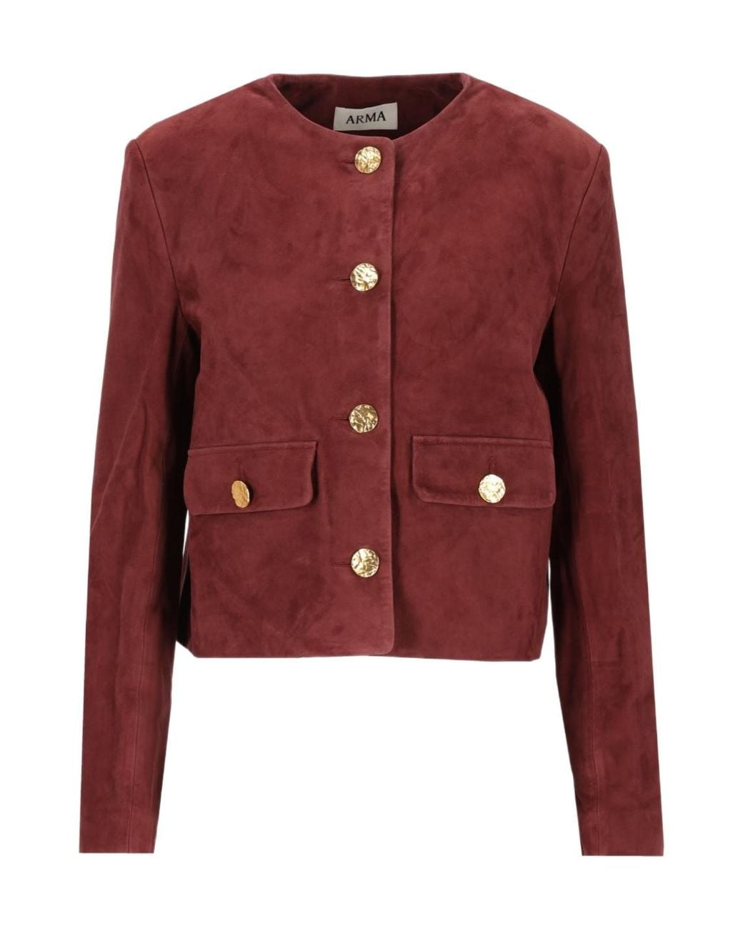 Arma Red Lorenne Goat-Suede Jacket