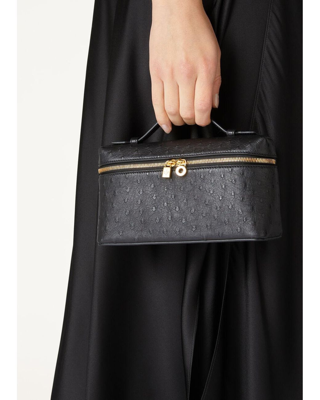 Loro Piana Black Zippered Handbag