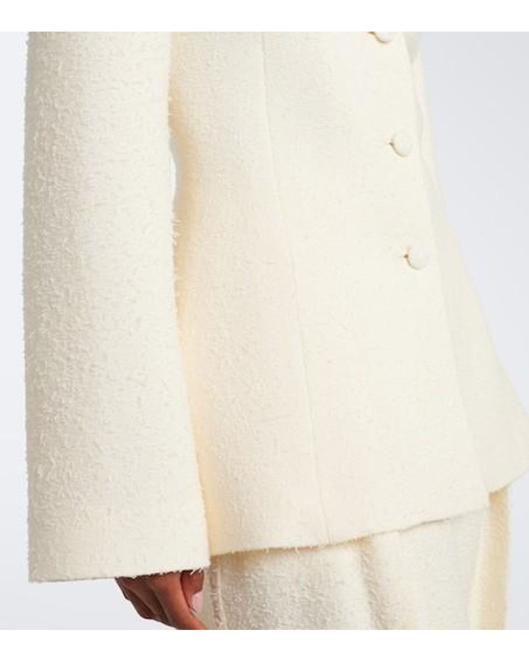 Rohe White Wool Bouclé Jacket