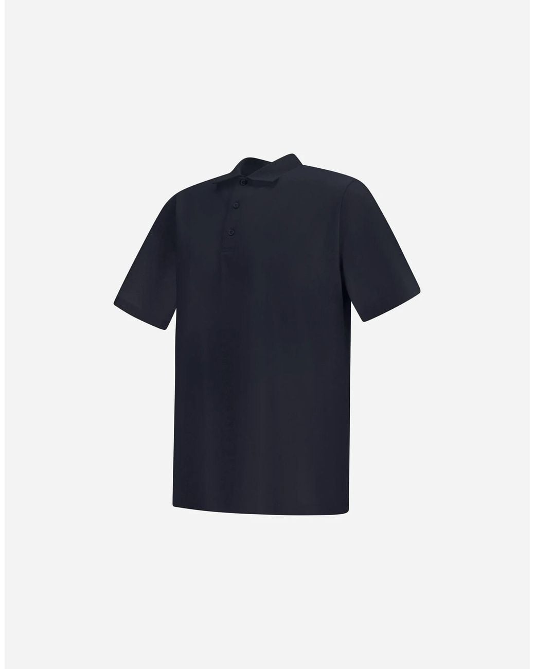 Herno Blue Button Detailed Short-Sleeved Polo Shirt for men