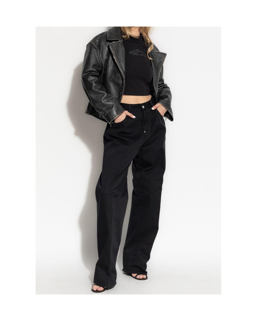 DSquared² Black Wide-Leg Jeans