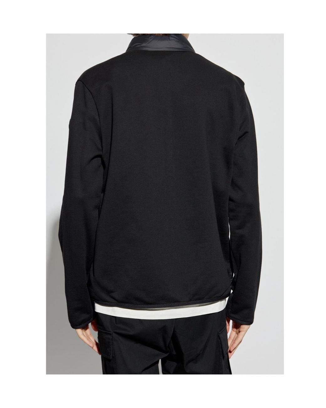Moncler Blue Logo Patch Zip-Up Padded Cardigan for men