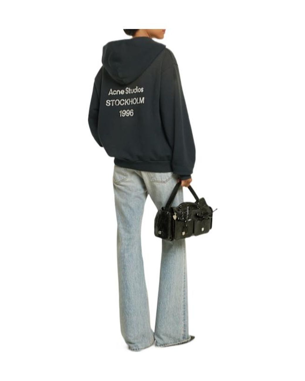 Acne Black Hooded Longsleeve Sweatshirt for men