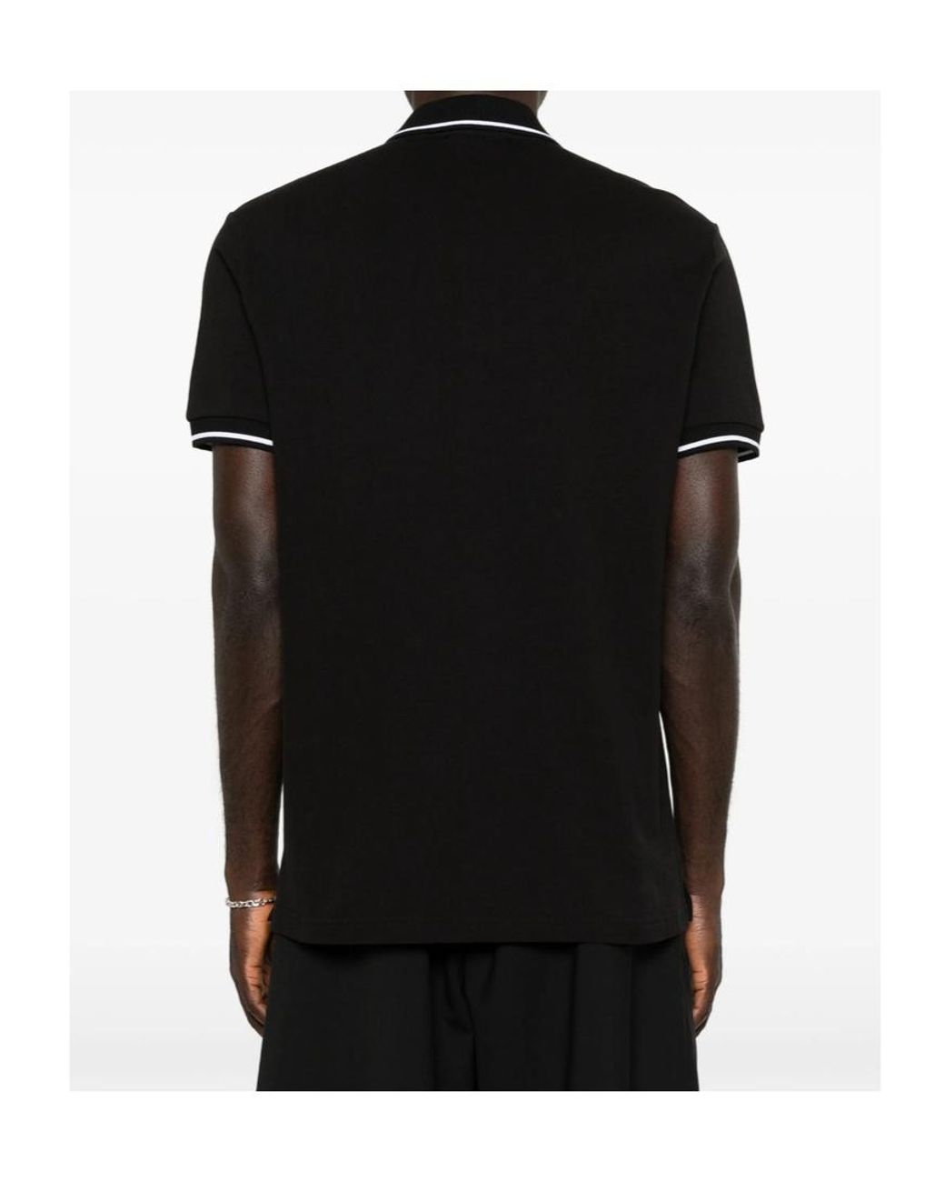 Versace Black Logo-Detail Polo Shirt for men