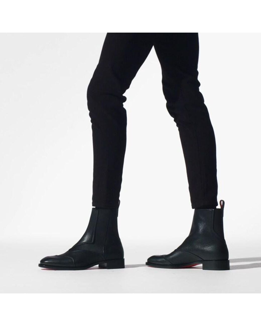 Christian Louboutin Boabi Leather Chelsea Boots in Black for  display picture 3