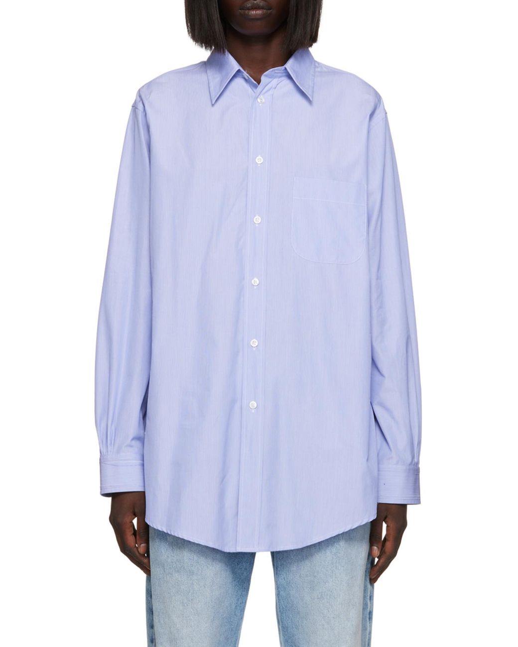 Maison Margiela White Long-Sleeved Buttoned Shirt
