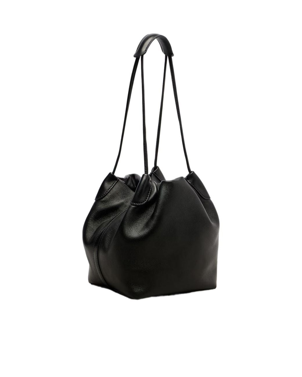 Loro Piana Black Gathered Shoulder Bag