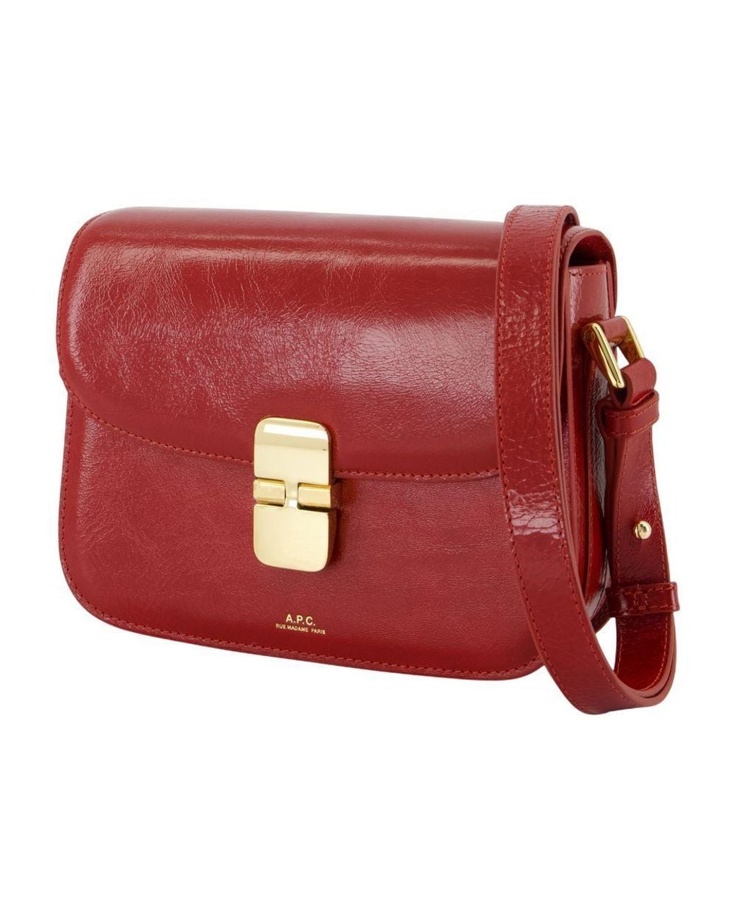 A.P.C. Red Grace Logo Printed Small Shoulder Bag