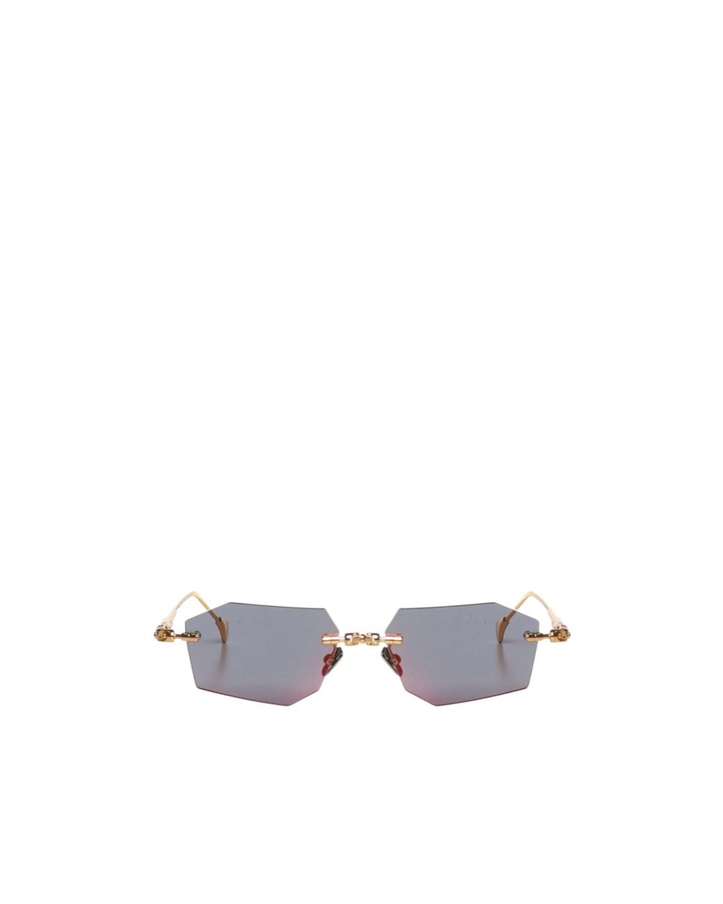 Kuboraum White Geometric Rimless Sunglasses for men
