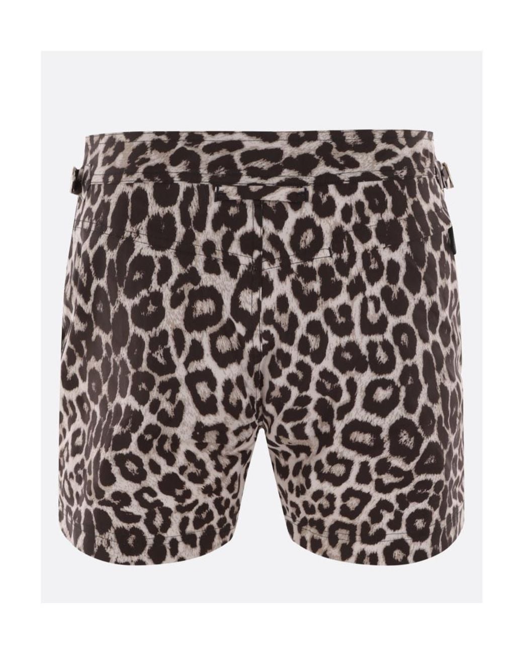 Tom Ford Gray Leopard-Print Swim Shorts for men